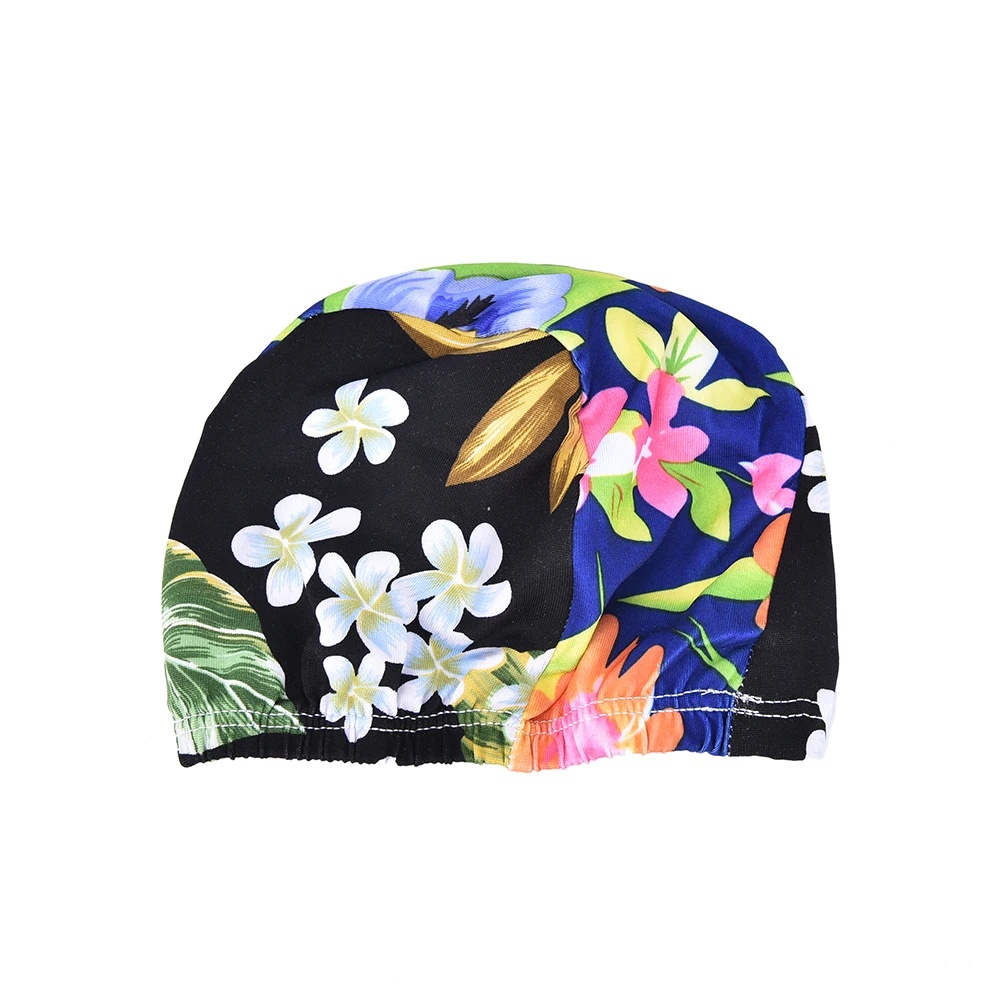 Женская Мужская плиссированная Цветочная шапочка для плавания с принтом для плавания, бассейна, пляжа, серфинга, длинные волосы, защита ушей, кепка s, головные уборы