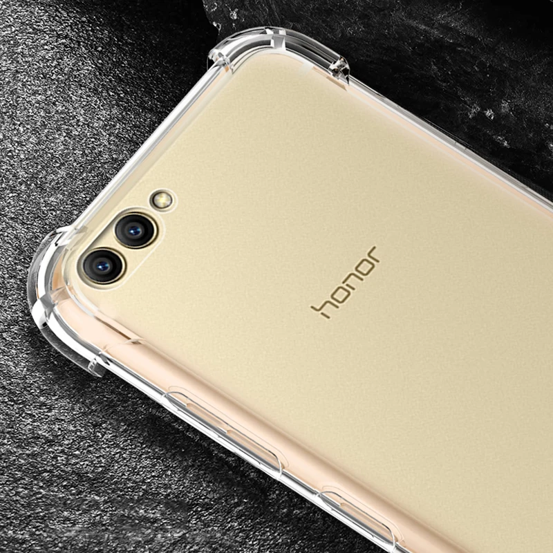 

YUETUO shockproof transparent phone back coque,cover,case for huawei honor v10 view 10 view10 v 10 silicon silicone accessories