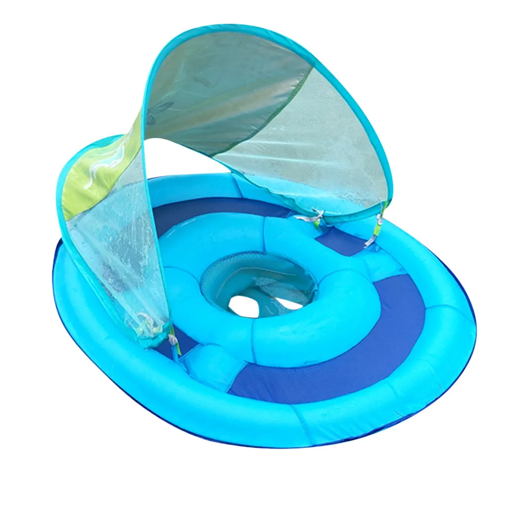 Надувная, двойная плавательный круг детский бассейн игрушки для купания с палатка с защитой от солнца навес морской матрас вечерние родитель-ребенок активности