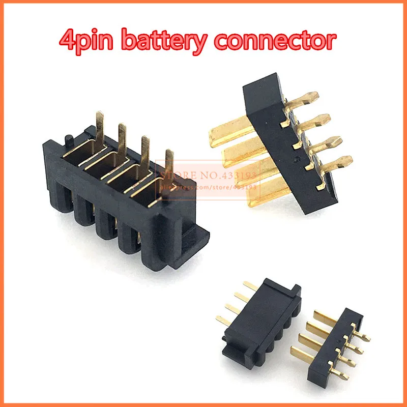 

free shipping 5pair/lot 4Pin laptop battery connector female and The male connector Band fixed point