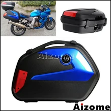 ABS Plastic Motorcycle Side Case 20L Cargo Box For Honda Yamaha Suzuki Kawasaki BMW Luggage Case Panniers LED Tail Box Universal