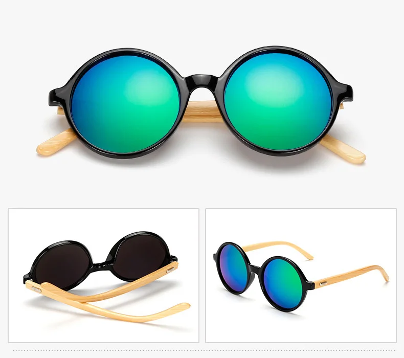 black frame green lens
