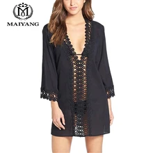 Beach Swimsuit Cover Up Summer Autumn Dress Swimwear Women Kaftan Beach Towel Plus Size Bikini Sheer