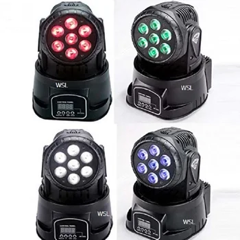 

4 pcs/lot 7*10W RGBW 4in1 LED mini Moving Head Wash Light