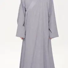 Унисекс серого цвета из хлопка и льна, дзэн-буддизм костюм священника медитация униформа для малышей на лето-весну боевые искусства костюмы широким низом