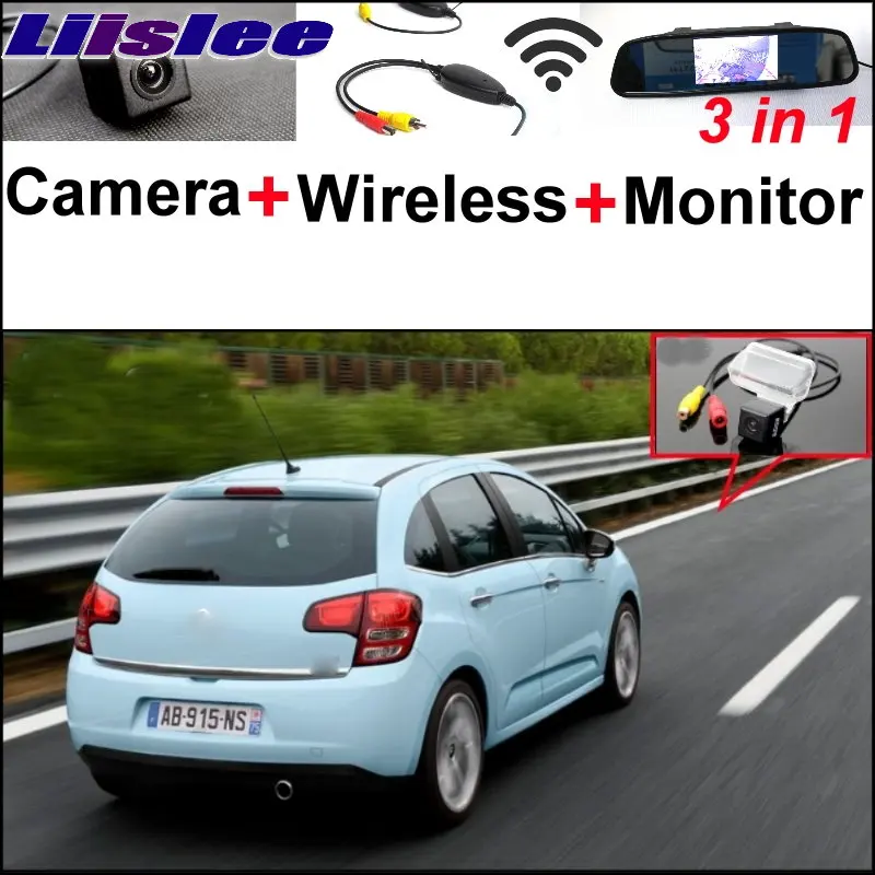

Liislee For Citroen C3 2002~2014 3 in1 Special Rear View Camera Wireless Receiver + Mirror Monitor Easy DIY Back Parking System