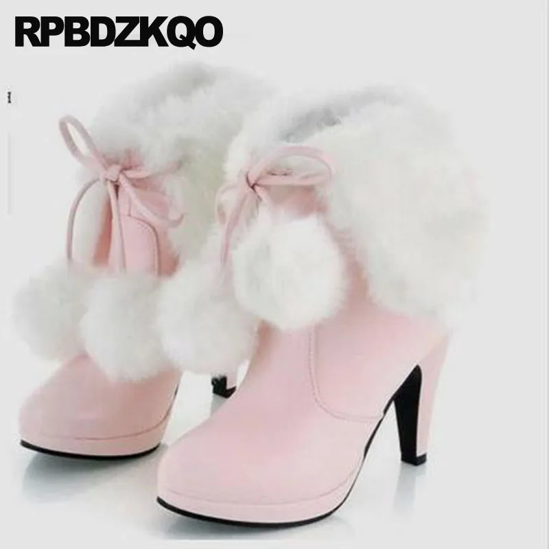 pink fur boots