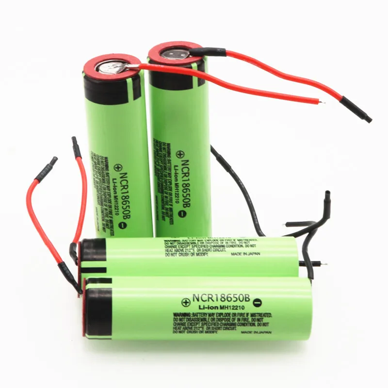 4 шт./лот NCR18650B 3,7 v 3400 mAh 18650 литиевая аккумуляторная батарея Сварка Силикагель кабель DIY батареи