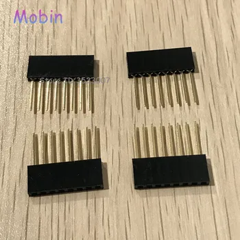 

100PCS/LOT Black 2.54 mm 8P Stackable Long Legs 1*8P Female Header Shield Best quality