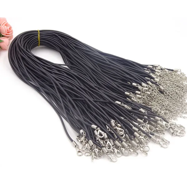 Good Quality 2.0mm Black Silicone Rubber Cord Necklace Cordao Materials