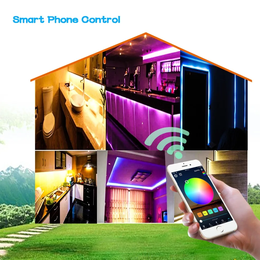 XGBTEL WiFi Светодиодная лента 10 М 5050 DC 12 В 300 LED RGB светодиодный светильник