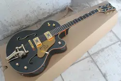 Заводская черный Gretsch Сокол 6120 Полу полые Средства ухода за кожей джаз корейские тюнеры Электрогитары с Bigsby тремоло 14-11 -11