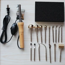 Набор инструментов для изготовления цветов из ткани, 16 головок+ паяльник с контролем мощности