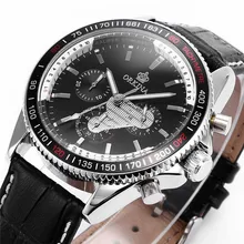 MG. ORKINA Maschio di Sport Orologi Miyota JS20 Movimento Cronometro Cronografo da Uomo Orologio Da Polso Al Quarzo Cinturino In Pelle reloj del hombre