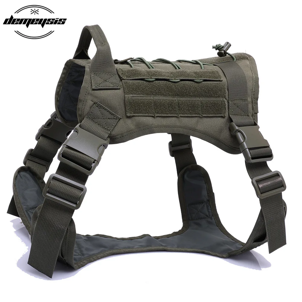 

High Quality 1000D Nylon Outdoor Hunting Dog Vests Adjustable Military Tactical Dog Molle Vest Dog Training Vest Harness