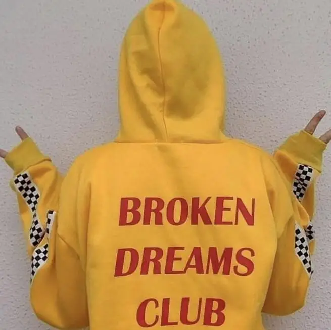 

Autumn Winter Loose Harajuku Broken Dreams Club Letters Print Sweatshirt