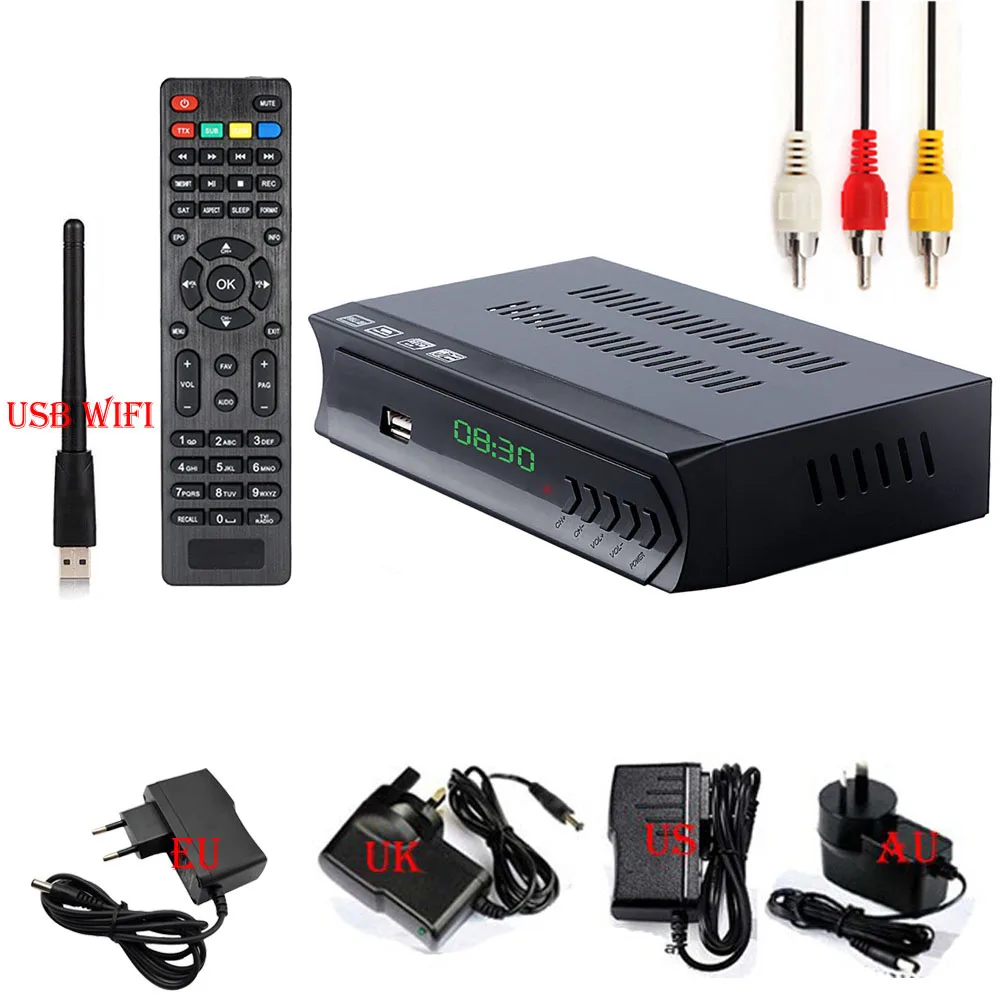 Koqit HD AC3 DVB-S2 рецептор цифровой спутниковый ресивер ТВ тюнер коробка m3u IP tv Combo USB Wifi RJ45 Lan интернет Youtube VU Biss - Цвет: With USB Wifi