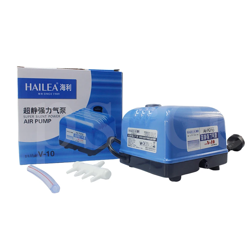 

10W 10L/min Hailea V-10 Ultra Quiet (35dB) Fish Tank Aquarium Oil Free Air Compressor + Free Shipping