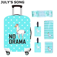 JULY'S SONG 6PCS Travel Accessories Sets Suitcase Cover Passport Bag Luggage Tag Belt For 18-32 Inch Trolley Bag Suitcase Case