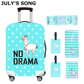 

JULY'S SONG 6PCS Travel Accessories Sets Suitcase Cover Passport Bag Luggage Tag Belt For 18-32 Inch Trolley Bag Suitcase Case
