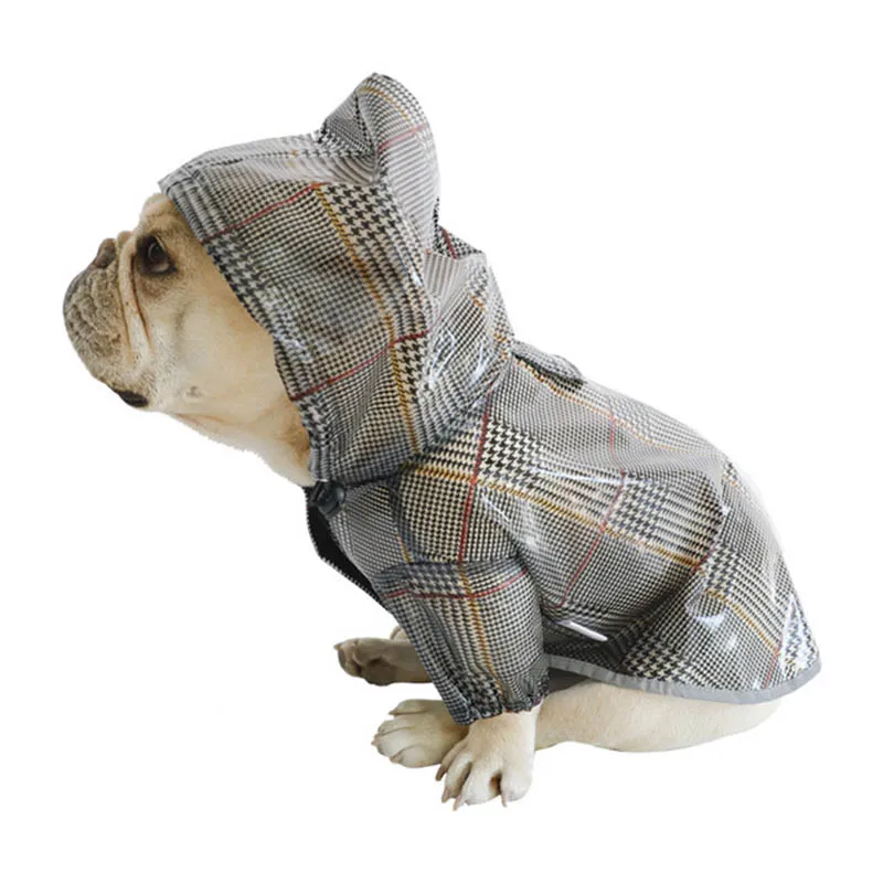 Клетчатая Одежда для собак модная курта для собак водонепроницаемая одежда для домашних животных Одежда для больших собак костюм французская одежда для бульдога Ropa Perro