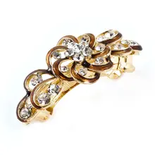 HTHL! Женский коричневый цветок Пластиковые Стразы акцент заколка шпилька