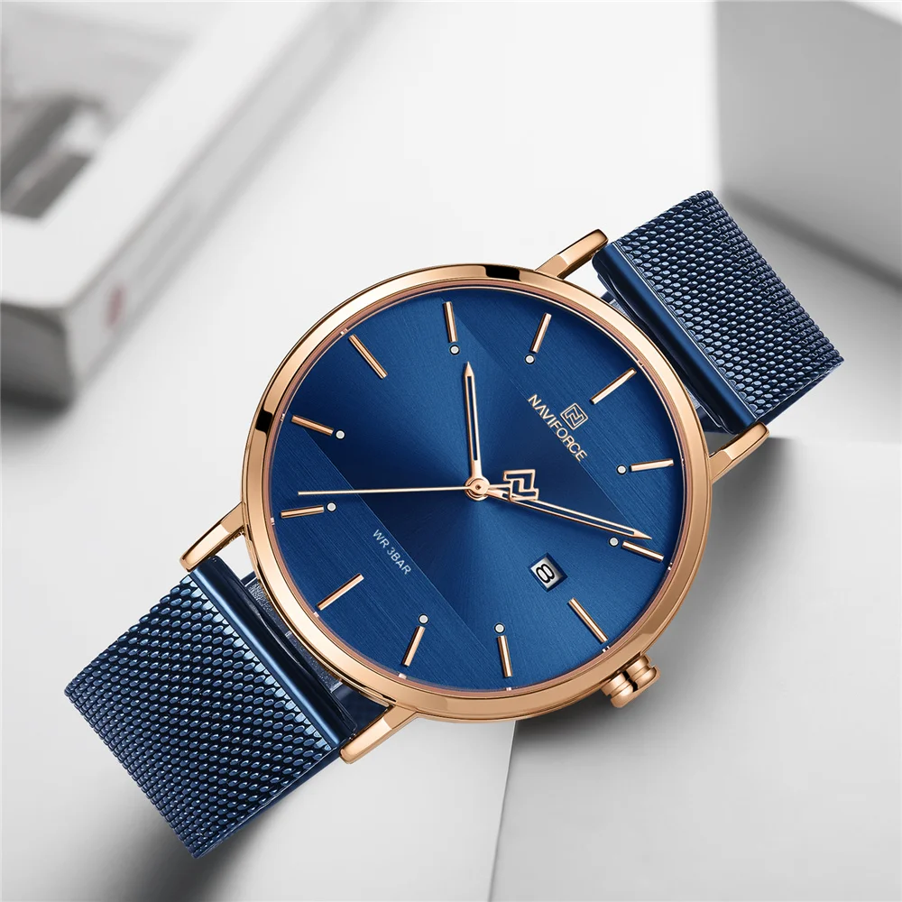 Tanie NAVIFORCE Top marka luksusowe mężczyźni zegarki kwarcowe kobiety stal wodoodporna Casual data para zegar męski zegarek na rękę Relogio Masculino