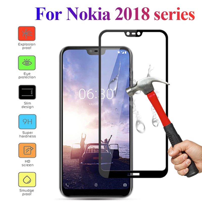 

Protective glass on for Nokia 2 3 5 6 2018 tempered glas screen protector 2.5d full cover protection film 9H tremp