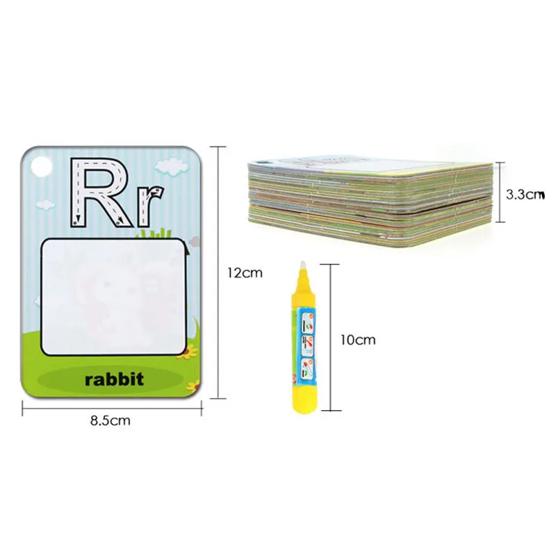 Развивающие игрушки для детей, английские Обучающие карты, волшебные водные игрушки для рисования, книга с 2 волшебными ручками, буквенная доска, детские математические игрушки