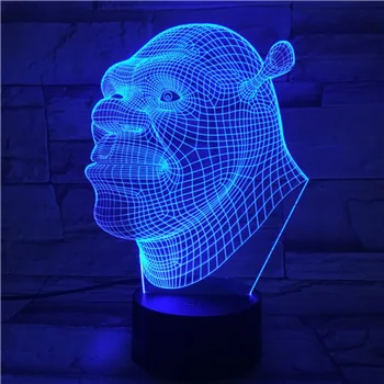 

Cool Baby Led Nightlight Film Shrek Night light for Children's Bedroom Atmosphere Acrylic Laser Usb Led Night Lamp Shrek for Kid