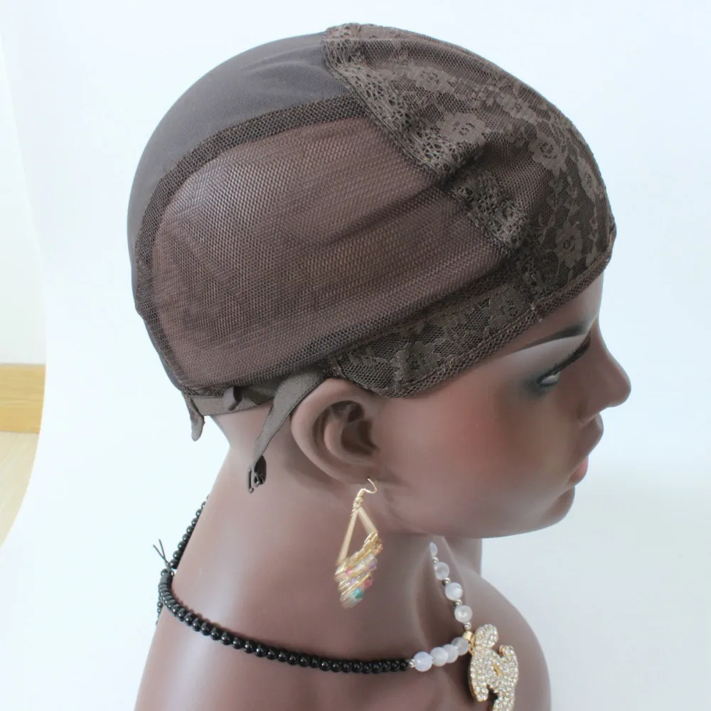 

DHL Free 20Pcs Brown color Best Quality Jewish wig cap for Making Mesh Stretch Adjustable Straps Back
