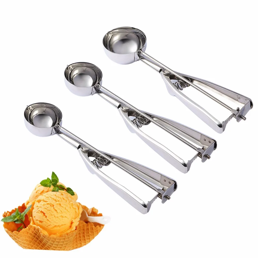 1Pc Stainless Steel Ice Cream Spoon Watermelon Spoons Melon Baller