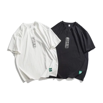 

2019 Summer New Original Japanese Contrast Color Patch Loose Casual Harajuku Students Large Size Letter Short-sleeved T-shirt