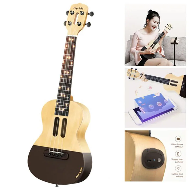 Populele U1 23" Smart Concert Ukulele Guitar Wireless Acoustic Electric