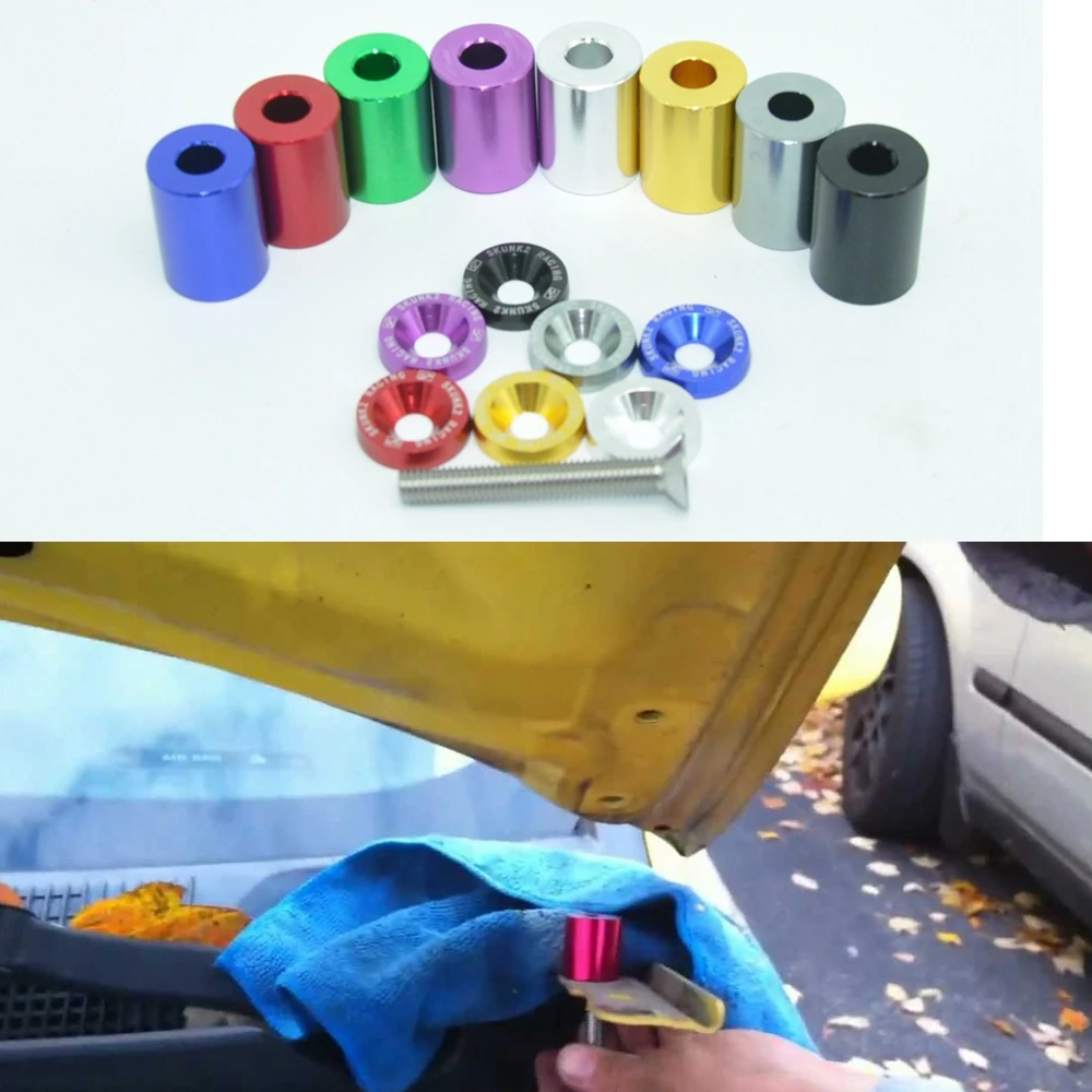 

JK Racing Universal Aluminum With Out Logo Billet Hood Vent Spacer Riser Kits For All TURBO / ENGINE / MOTOR Swap 6MM Hole