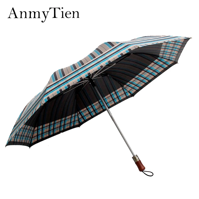 

New Design Man Vintage&Elegant 2 Folding Semi-automatic Golf Umbrella Super Waterproof Business Umbrella