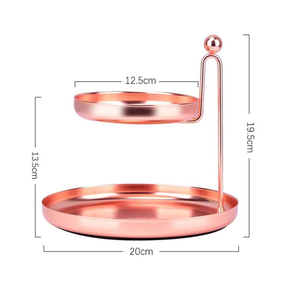 Nordic металла двойной слои лотки стол стеллаж для хранения держатель еда фрукты для хранения косметики Jewelry украшения для рабочего стола организатор