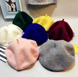 2018 распродажа; однотонная шерстяная шляпа Boinas Boina Feminina Hipster Joker; разноцветная шляпа для детей
