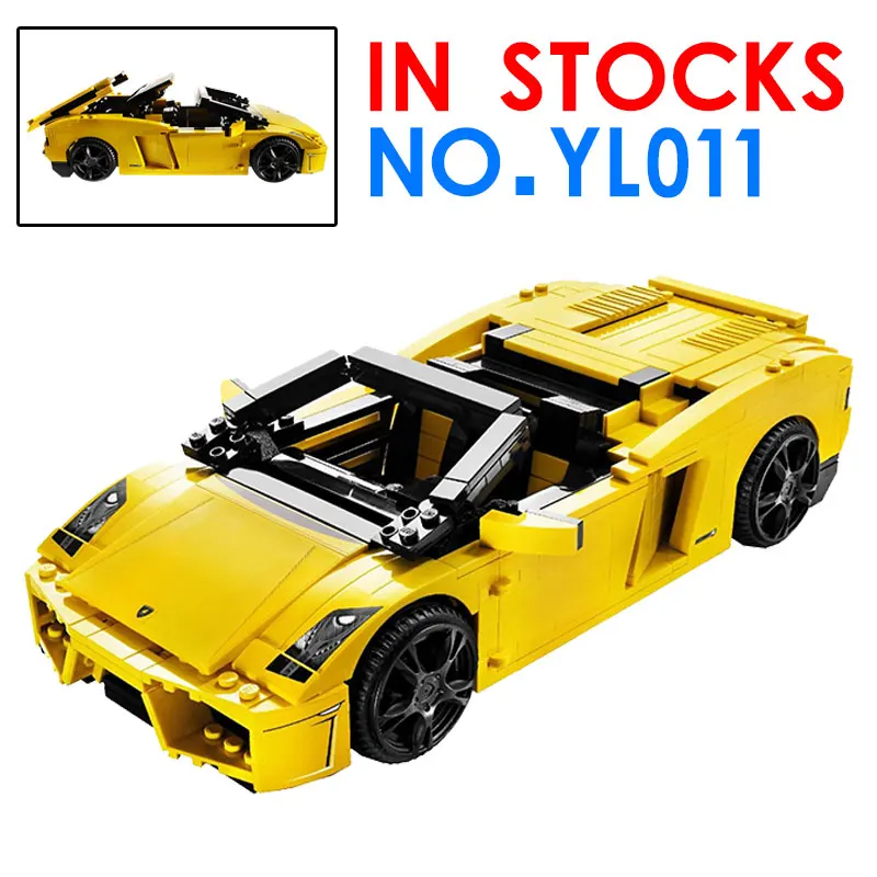 Legoing 011 Gallardo LP 560-4 Building Blocks 1069 Technic Bricks 8169 Action Figures Stickers Car Vehicle Toys For Kid Legoings