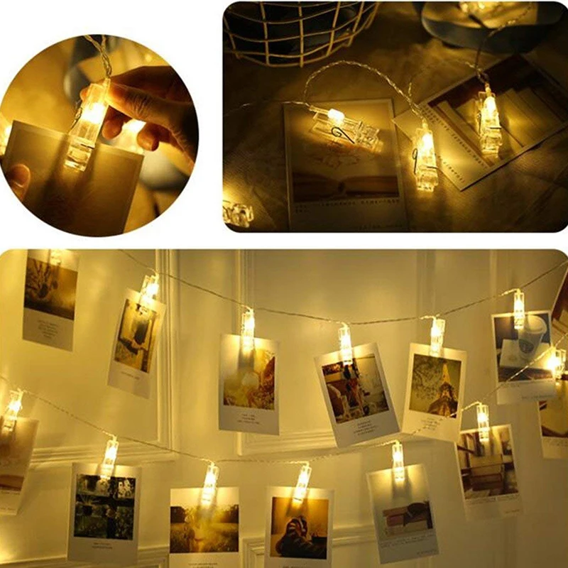 

5M Wedding Decoration Photo Clip 50LED String Light Personalized Starry Photo Holder String Light Birthday Party Christmas Decor