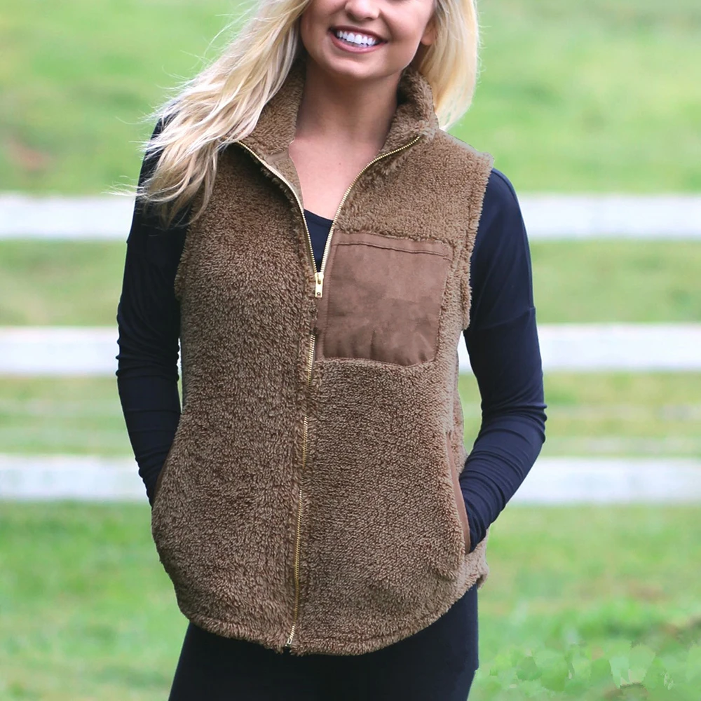 Hot Sale Cashmere Warm Sleeveless Vest Coat For Women Spring Fashion