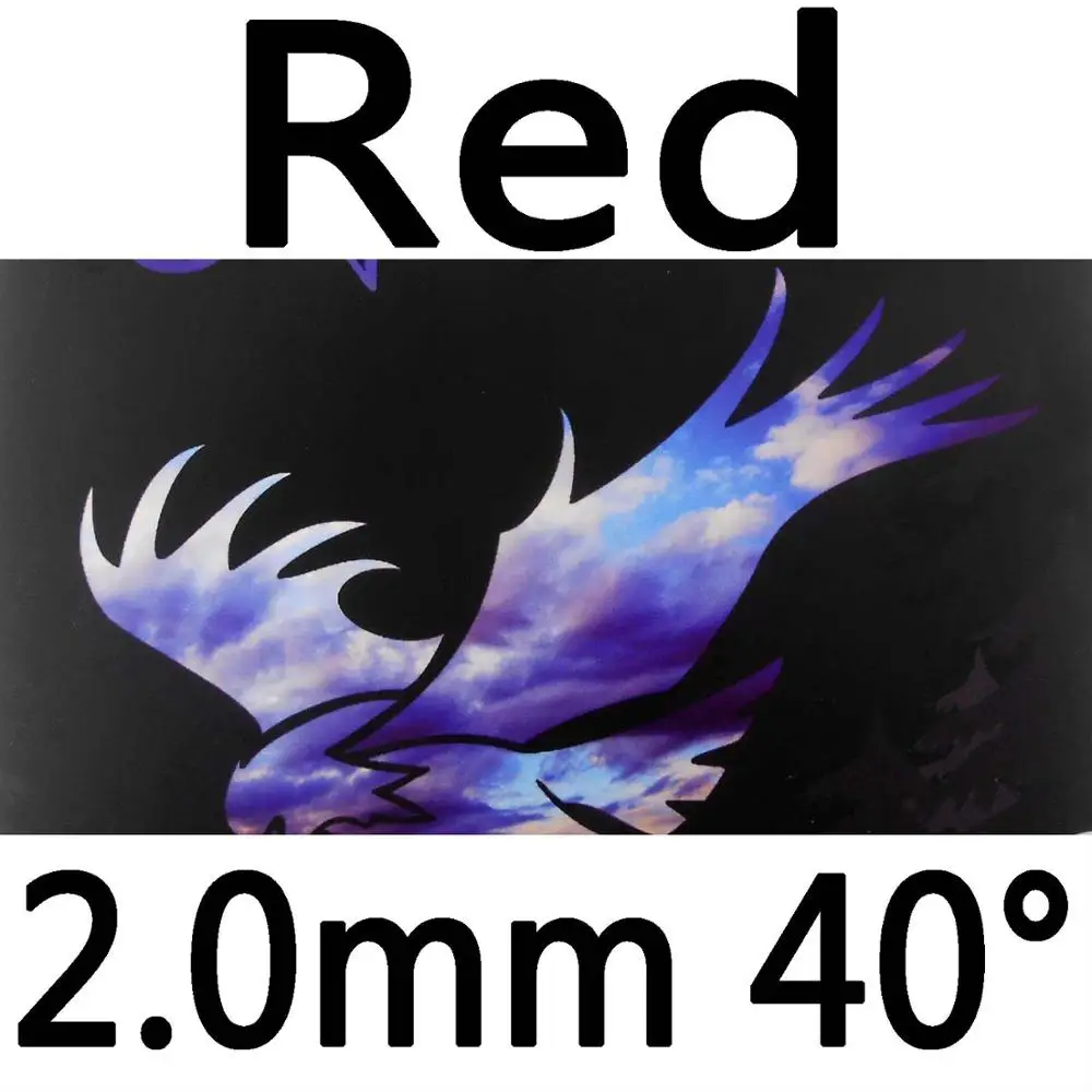 red 2.0mm H40 61 второй Орел пипс в настольном теннисе резиновый с желтой губкой в таблице tennnis ракетки летучая мышь - Цвет: red 2.0mm H40