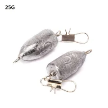 15 шт. вес 25 г пуля рыболовный грузик из свинца с соединительный Вертлюг для рыбалки