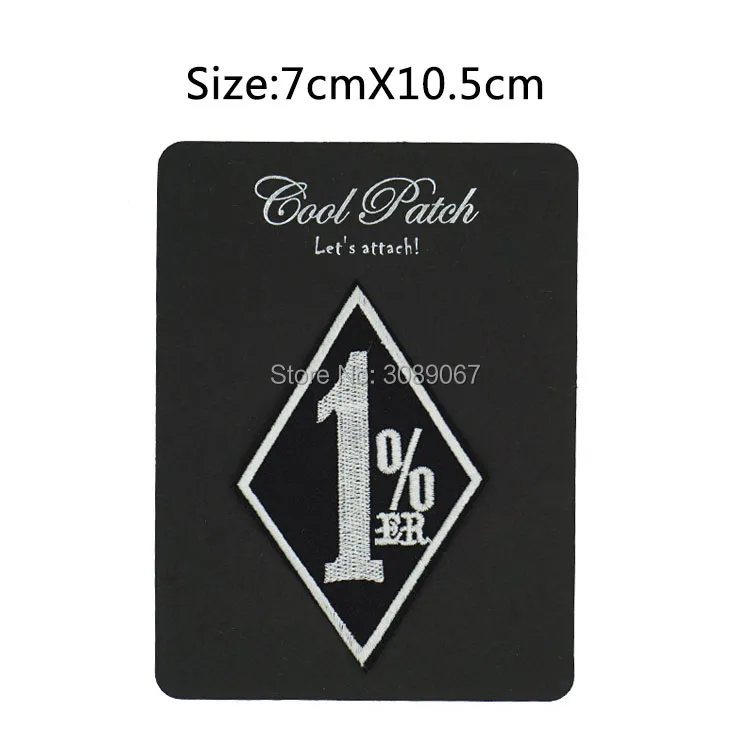 

4.3" One Percenter 1%er Outlaw MC Embroidered Motorcycle Biker Vest Patch SEW ON IRON ON Biker Vest Badge