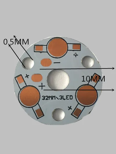 10 шт./лот светодиодный 1 Вт чип радиатор светодиодный алюминиевая Базовая пластина высокая мощность светодиодный радиатор для 1*3 Вт 3*3 Вт pcb лампы светодиодный чип бусины