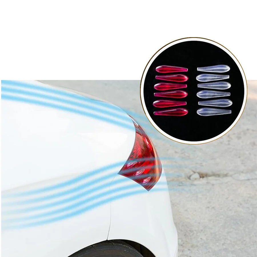 

12Pcs/Set Anti-collision Strip Spoiler Bar Anticollision Drainage Plate Mute Rectification Noise Reductio Headlights Taillight