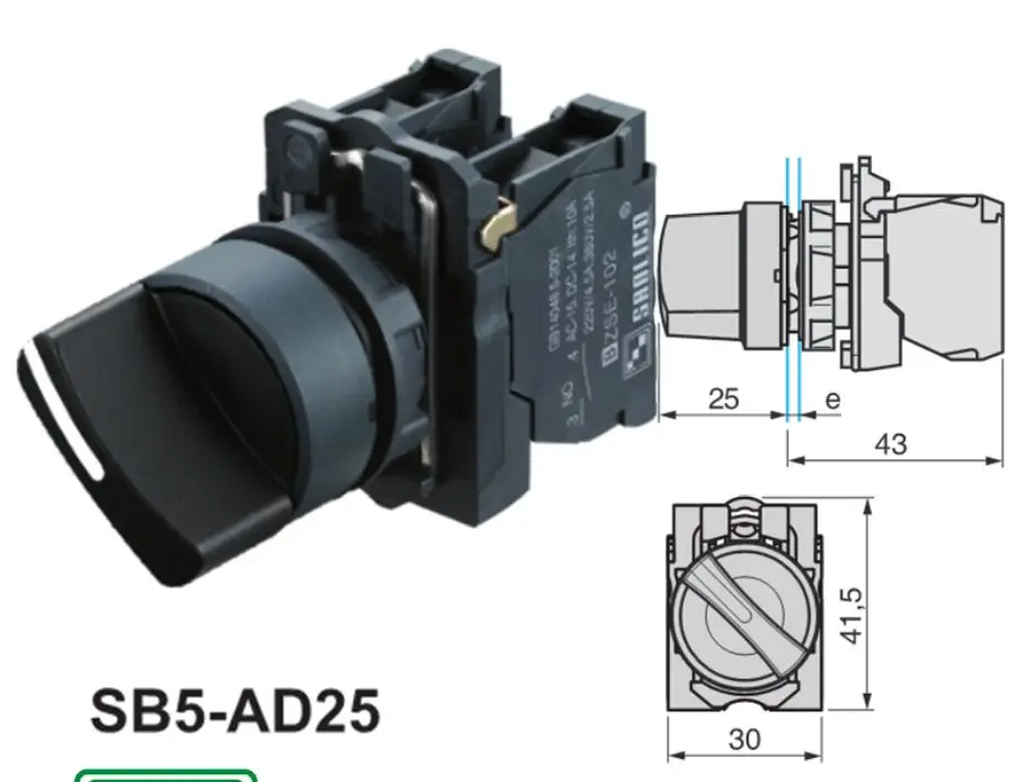 XB5 AD25 waterproof selector switch rotary switch knob switch two or