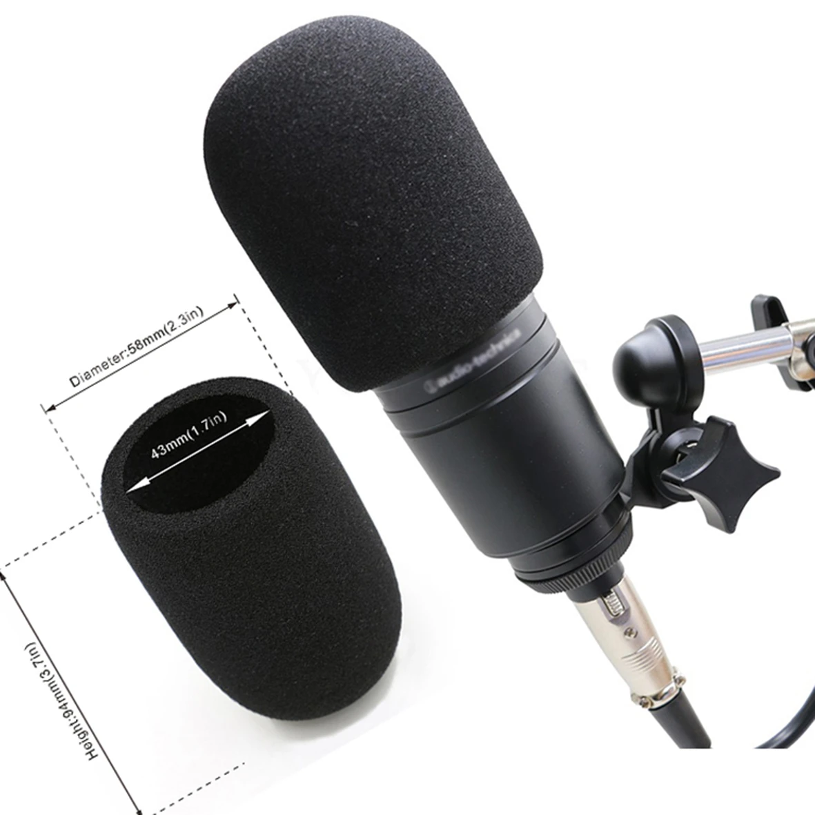 Windscreen Microphone Cover Windproof Foam For Audio Technica At2020 Atr2500 At2035 At4040 Mic Windshield Pop Filter Sponge Microphone Accessories Aliexpress
