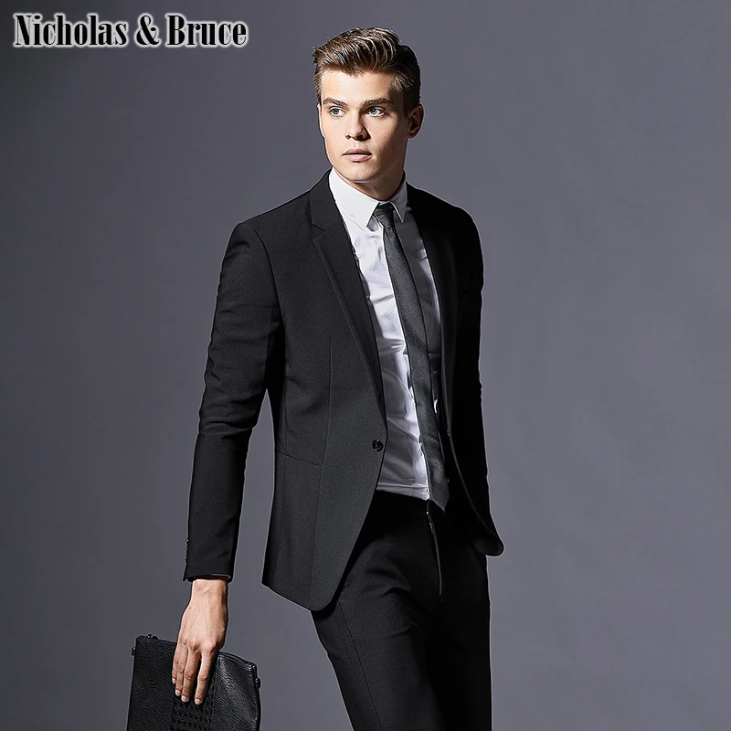 N&ampB Men's Suit Business Formal Tuxedo Wedding Man Suits Large Dresses 2019 Slim Fit Groom Latest Coat Pant Designs SR12 | Мужская