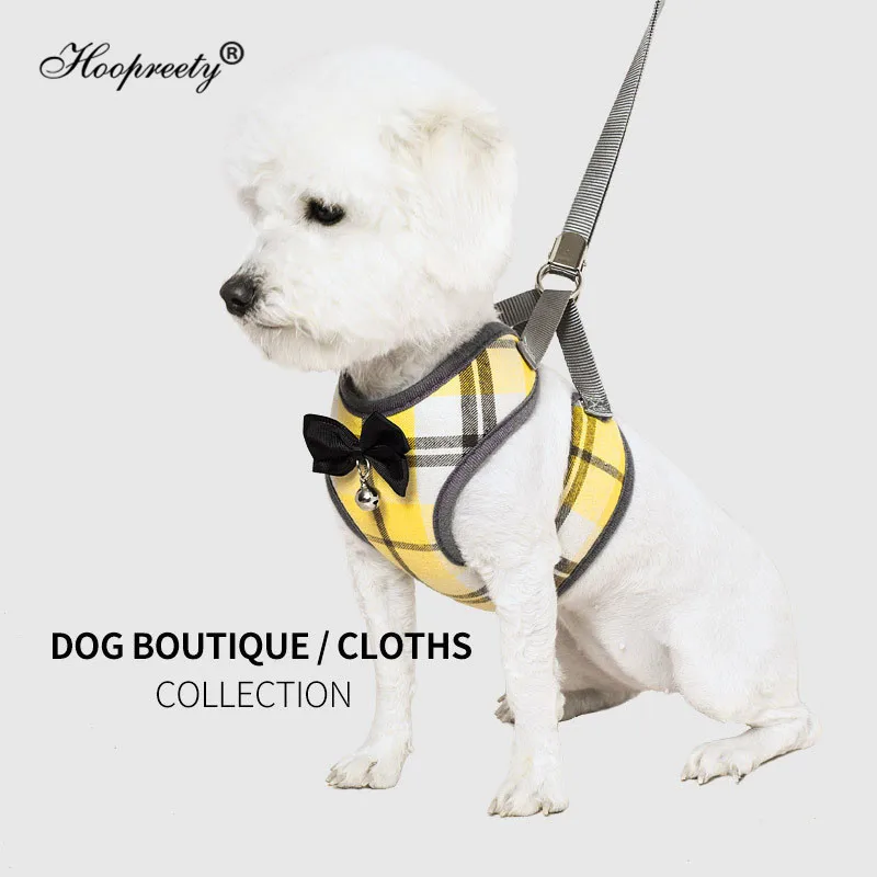 

Plaid Dog Harness and Leash Set Pet Cat Vest Harness With Bowknot Mesh Padded For Small Dogs Chihuahua Yorkies French Pitbull 15